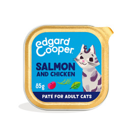 Paté de salmón y pollo sin cereales para gatos Edgard & Cooper