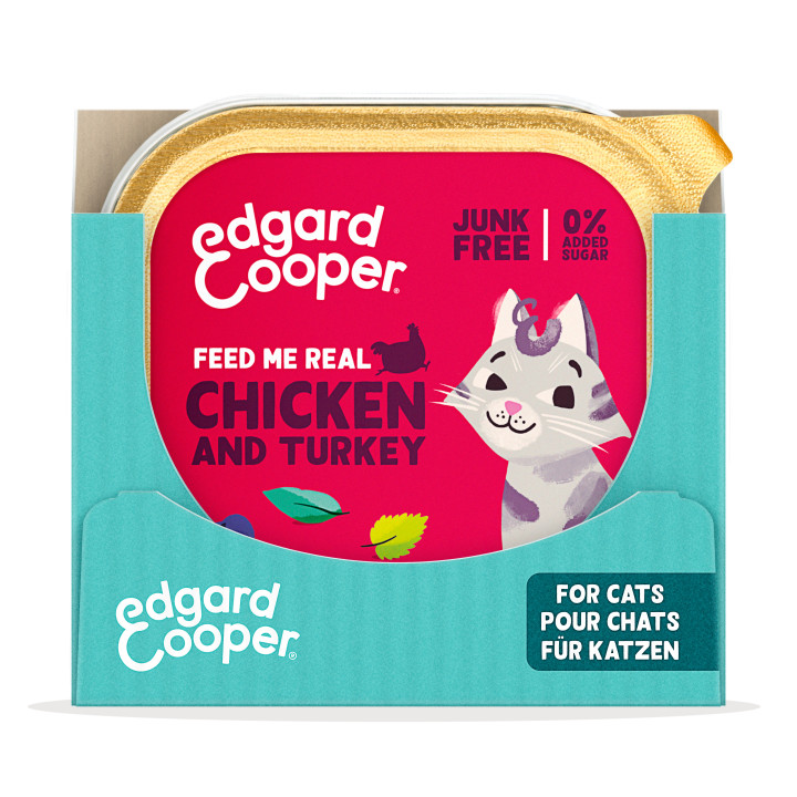 Paté de pollo y pavo sin cereales para gatos adultos