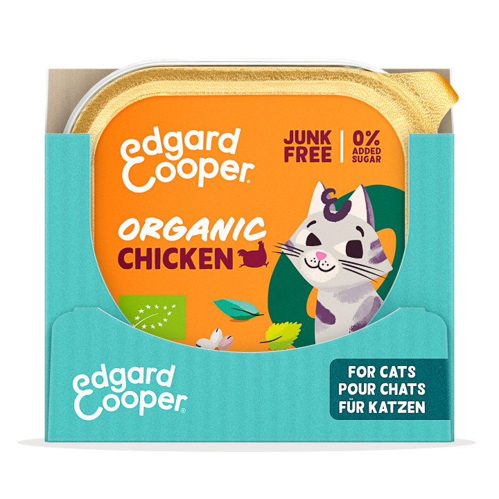 Paté de pollo ecológico sin cereales para gatos Edgard & Cooper