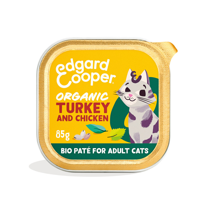 Paté de pavo ecológico sin cereales para gatos Edgard & Cooper