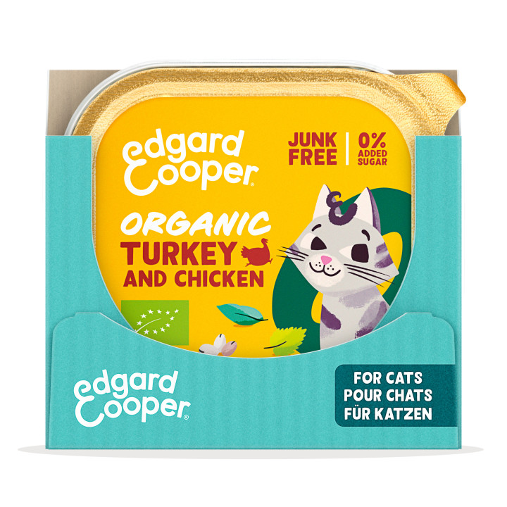 Paté de pavo ecológico sin cereales para gatos Edgard & Cooper