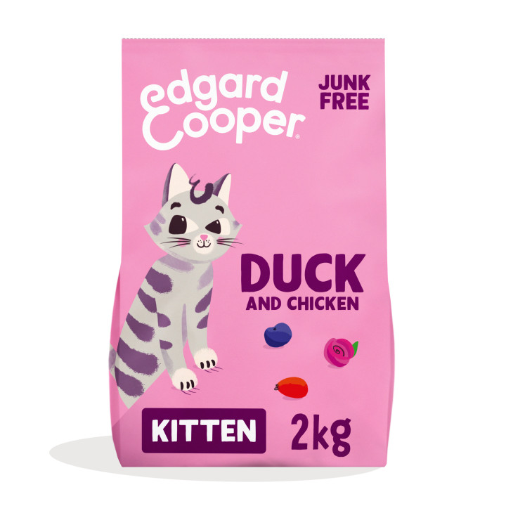 Edgard & Cooper, pienso sin cereales con pato y pollo frescos para gatitos