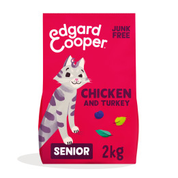 Edgard & Cooper, pienso sin cereales con pollo y pavo frescos para gatos senior