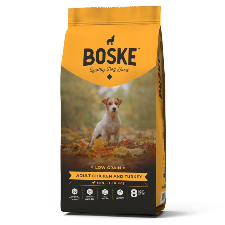 Boske Adult Mini Chicken & Torkey Low Grain - Kompymascotas