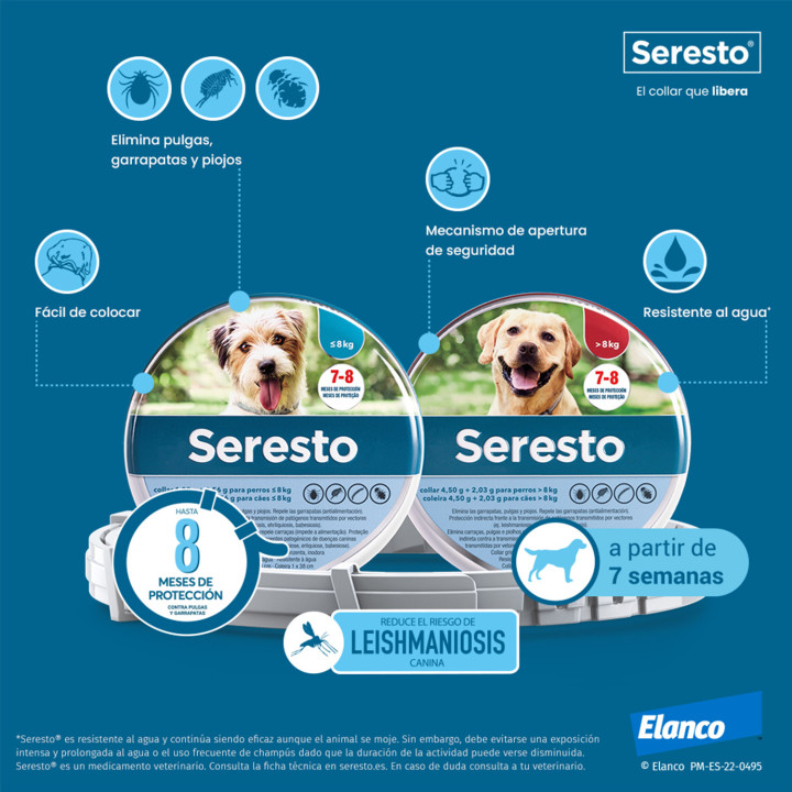 Seresto Collar antiparasitario para perros - Kompymascotas