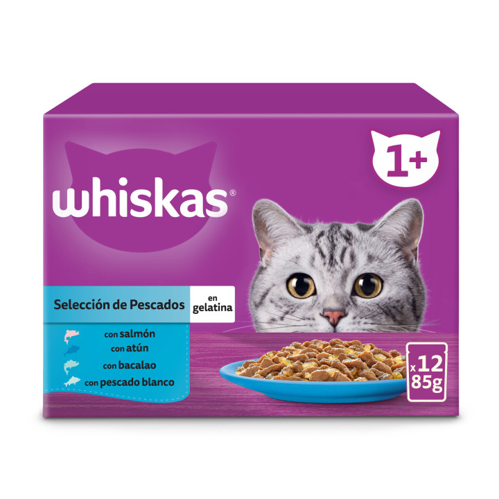 Alimento húmedo completo y equilibrado whiskas pescado 