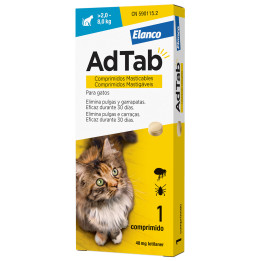Comprimidos masticables antiparasitarios AdTab para gatos