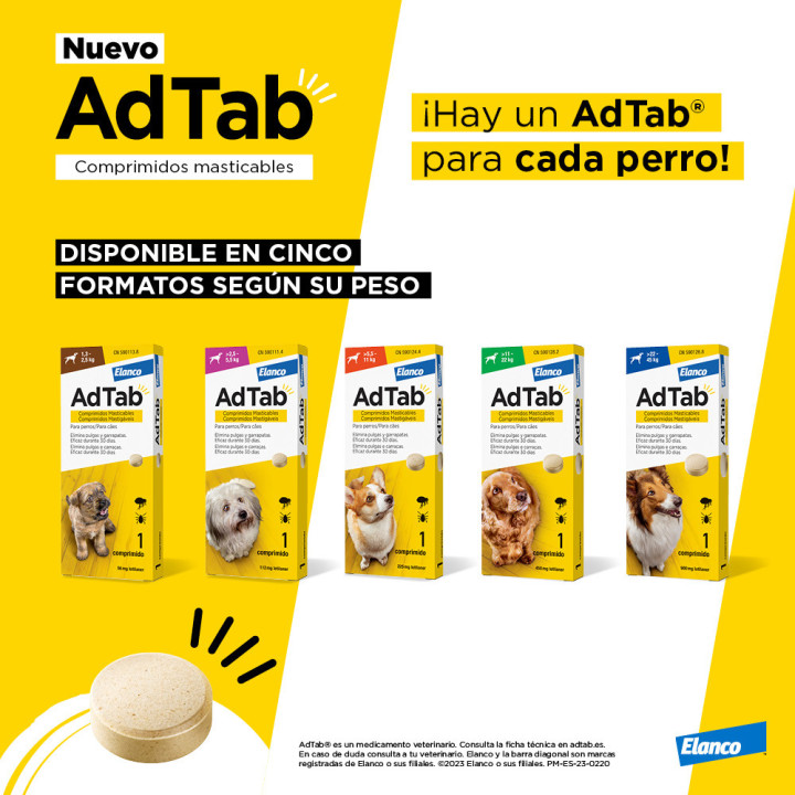 AdTab Comprimidos masticables antiparasitarios para perros