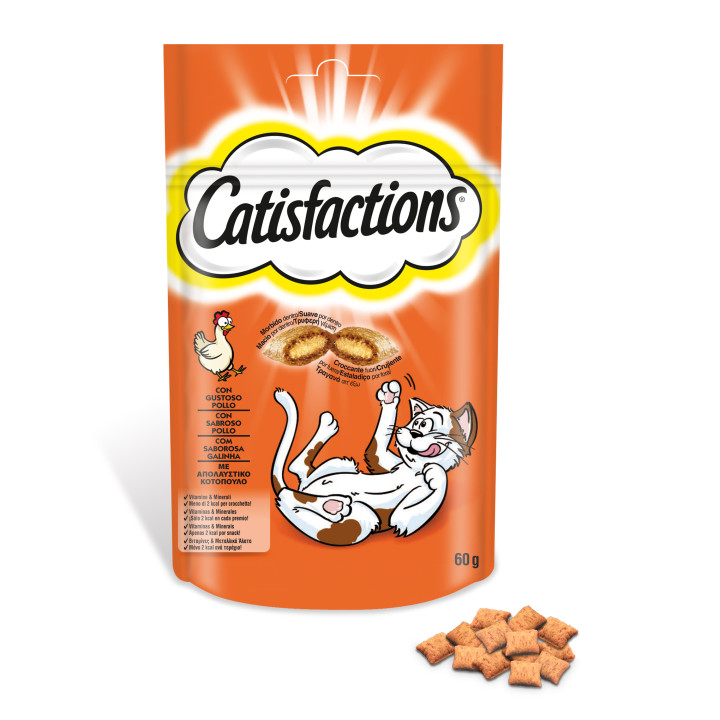 Catisfactions con Pollo, galletas para gato - Kompymascotas