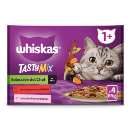 Whiskas Tasty Mix Comida Húmeda para Gatos Adultos Selección del Chef en Salsa 