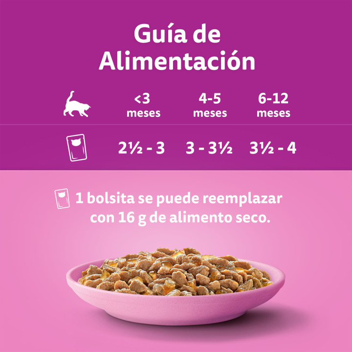 Whiskas Comida Húmeda para Gatos Junior Selección Aves en Gelatina