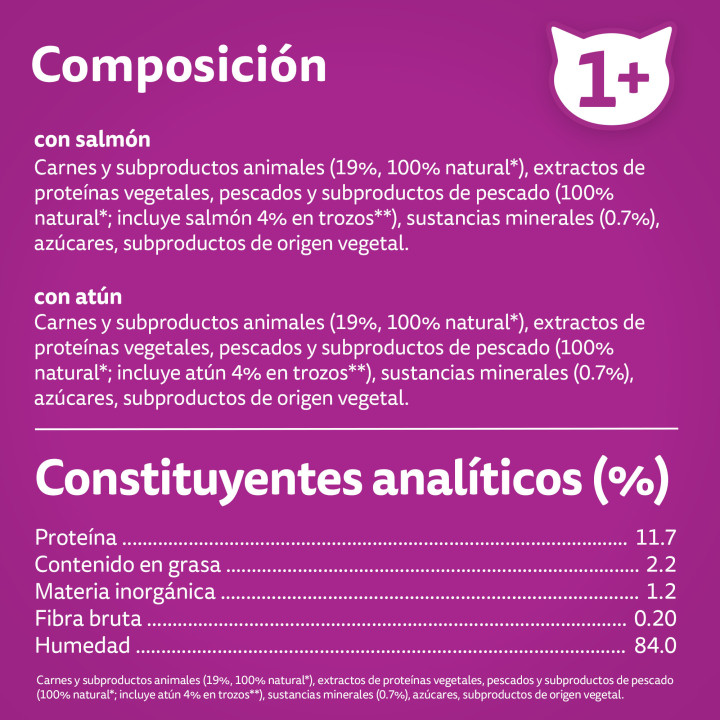 Whiskas Pure Delight Comida Húmeda para Gatos Adultos Selección Pescados en Gelatina