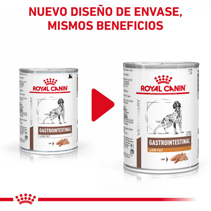 Latas Royal Canin Gastro Intestinal Low Fat, comida húmeda - Kompymascotas