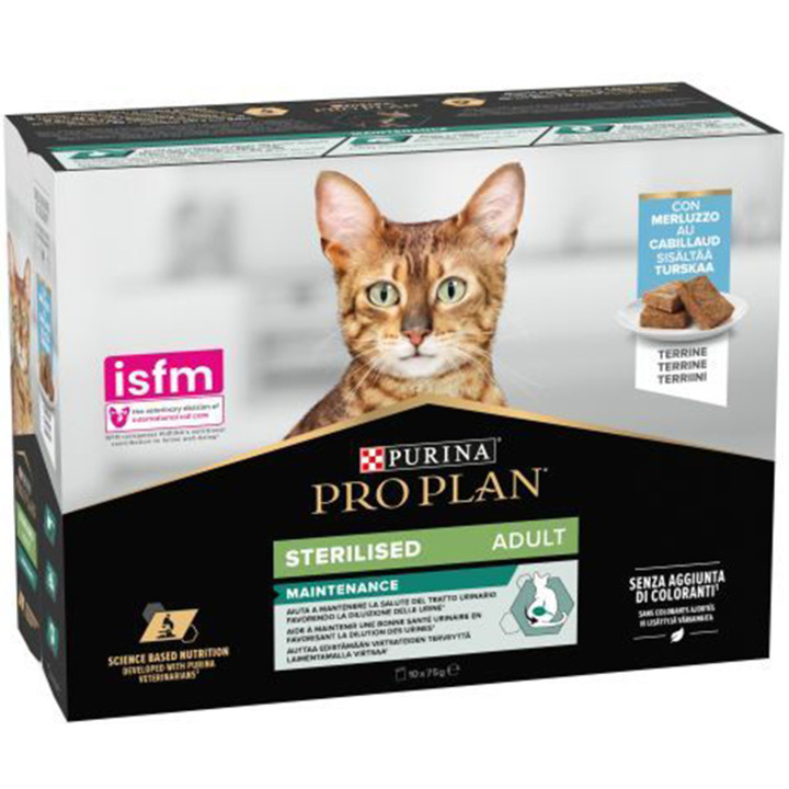 Purina Pro Plan Gato Adulto Esterilizado Multipack Sobres Terrina Bacalao