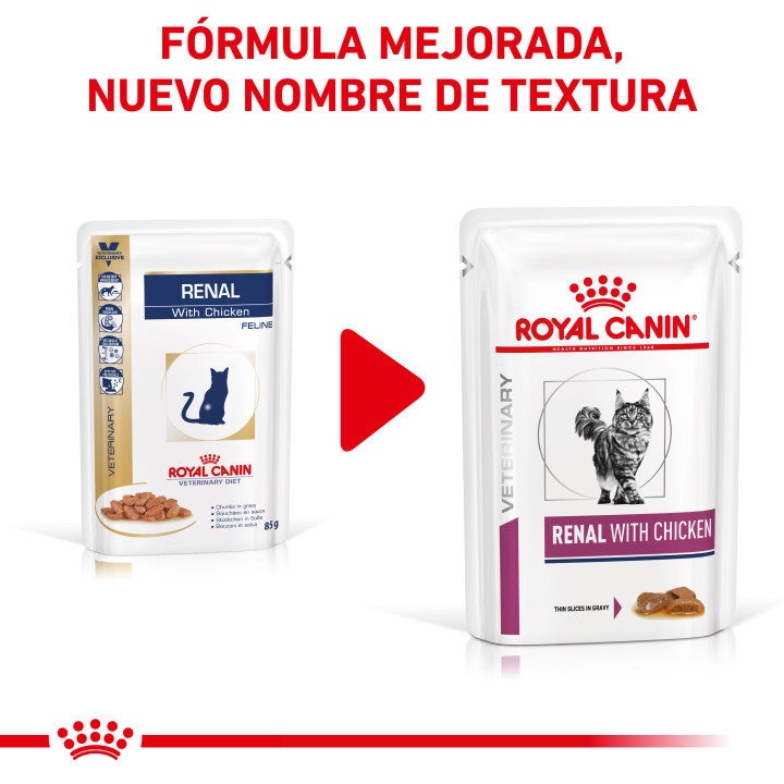 Comida húmeda para gatos Royal Canin Veterinary Diet Renal (Pollo) - Kompymascotas