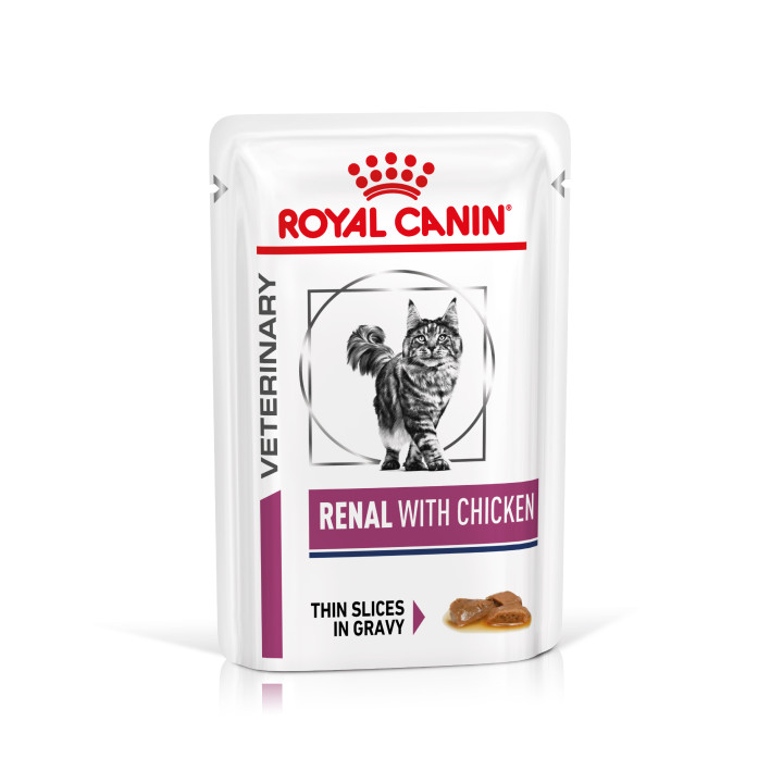 Comida húmeda para gatos Royal Canin Veterinary Diet Renal (Pollo) - Kompymascotas