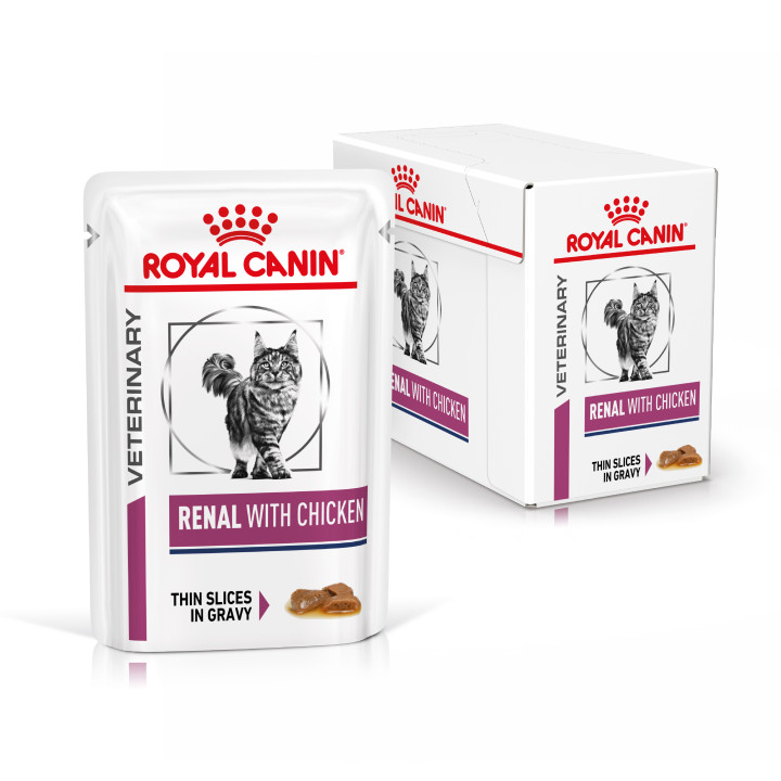 Comida húmeda para gatos Royal Canin Veterinary Diet Renal (Pollo) - Kompymascotas