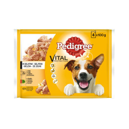 Pedigree Comida húmeda para Perros en Gelatina Sabores Pollo y Cordero 
