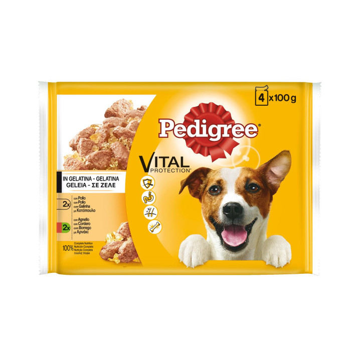 Pedigree Comida húmeda para Perros en Gelatina Sabores Pollo y Cordero 