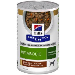 Hill's Prescription Diet Metabolic Control de Peso estofado para perros con pollo y verduras - lata