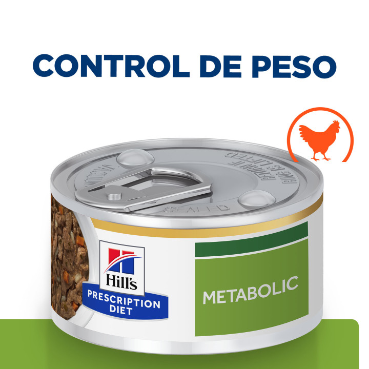 Hill's Prescription Diet Metabolic alimento húmedo Estofado para Gatos con Pollo y Verduras Añadidas - lata