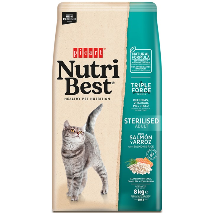 Pienso para gatos Picart NutriBest Cat Sterilised - Kompymascotas