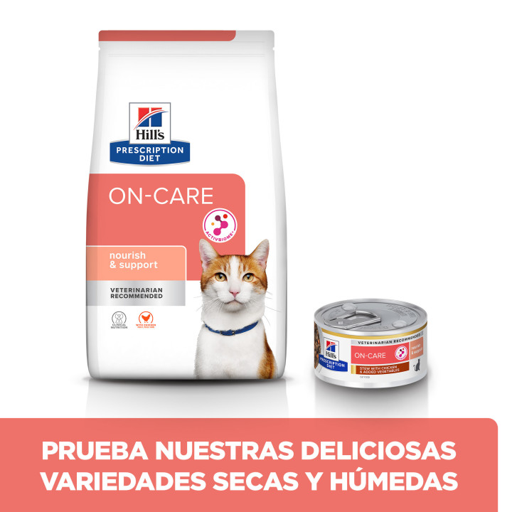Hill's Prescription Diet On-Care estofado para gatos con pollo y verduras añadidas - Lata