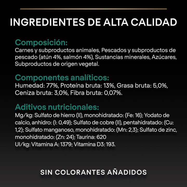 Purina Pro Plan Gato Adulto Lata Sterilised Maintenance Terrina con atún y salmón