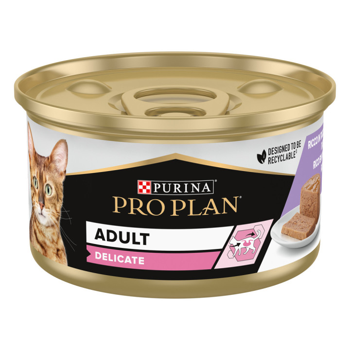 Purina Pro Plan Gato Adulto Delicate Mousse rico en pavo