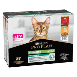 Purina Pro Plan Gato Adulto Sterilised Maintenance con pollo y buey en salsa