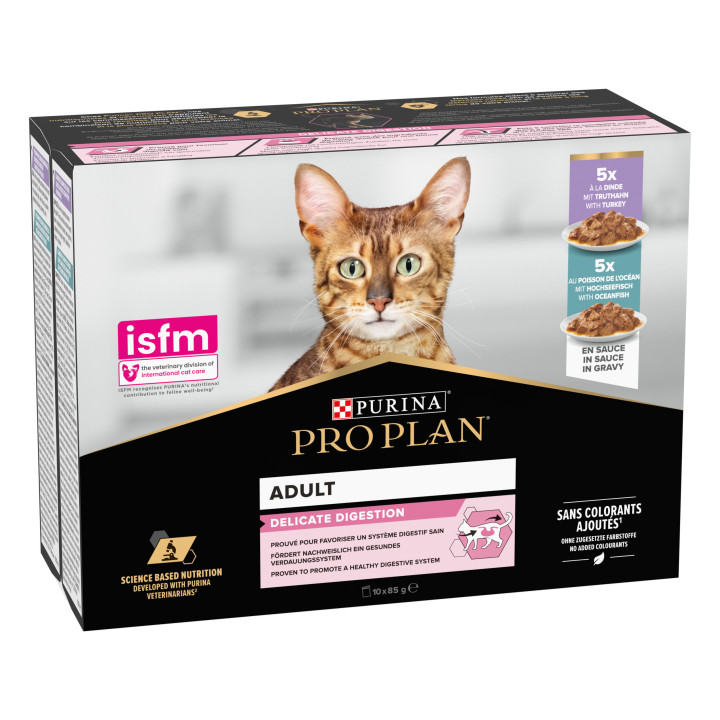 Purina Pro Plan Adulto Delicate Digestion con pavo y pescado del océano en salsa