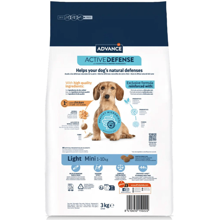 Advance Mini Light Chicken & Rice Pienso para perros - Kompymascotas