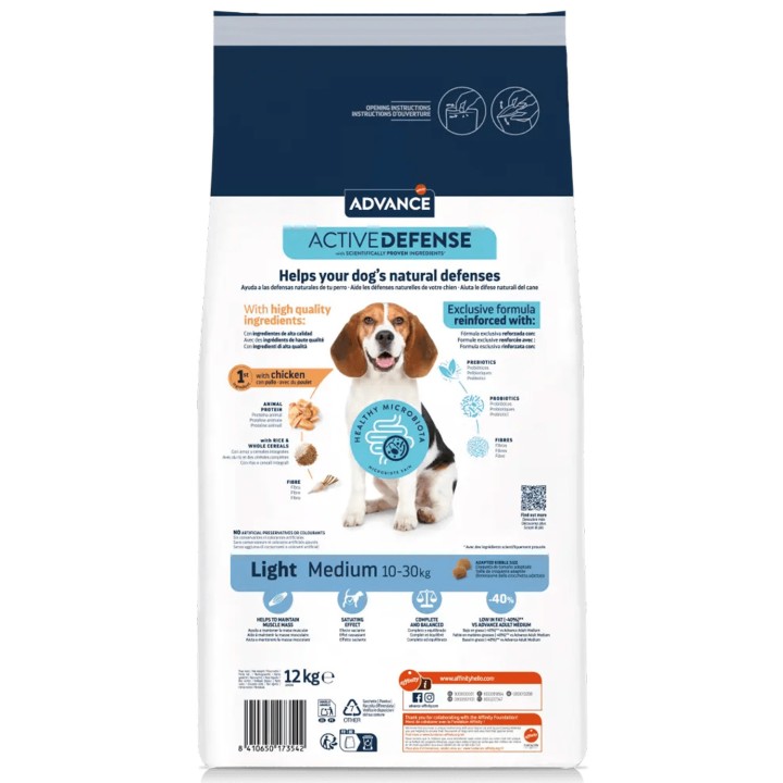 Advance Medium Light Chicken & Rice Pienso para perros - Kompymascotas