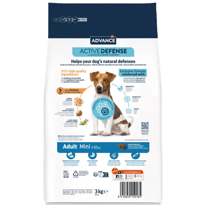 Advance Mini Adult Chicken & Rice Pienso para perros - Kompymascotas