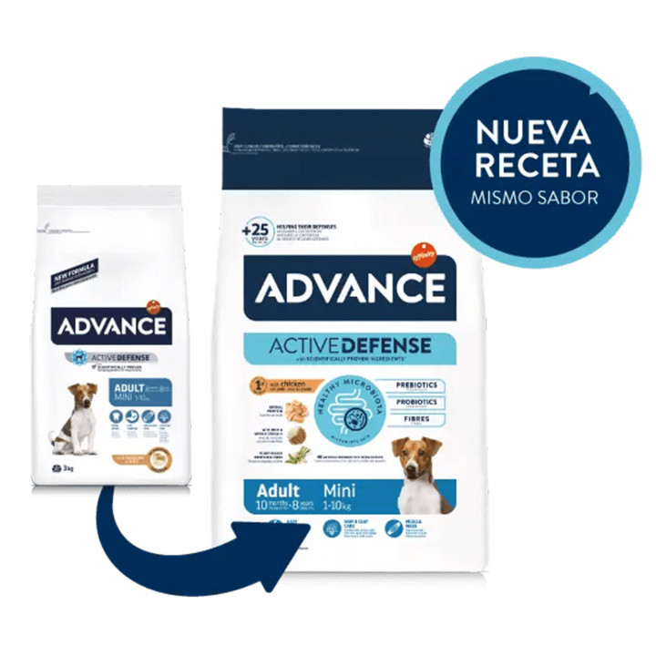 Advance Mini Adult Chicken & Rice Pienso para perros - Kompymascotas