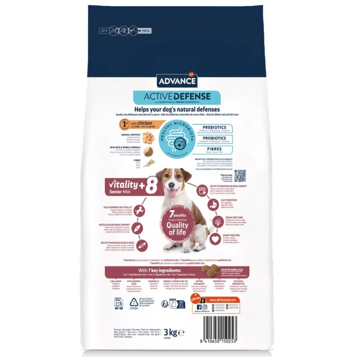 Advance Mini Senior Chicken & Rice Pienso para perros - Kompymascotas
