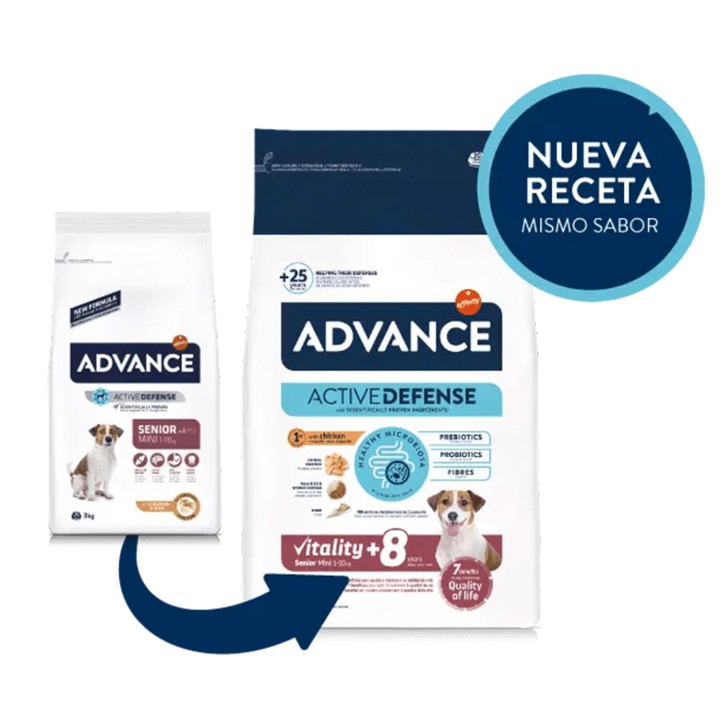 Advance Mini Senior Chicken & Rice Pienso para perros - Kompymascotas