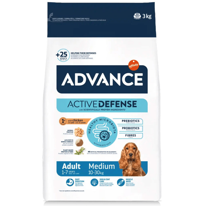 Advance Medium Adult Chicken & Rice Pienso para perros - Kompymascotas