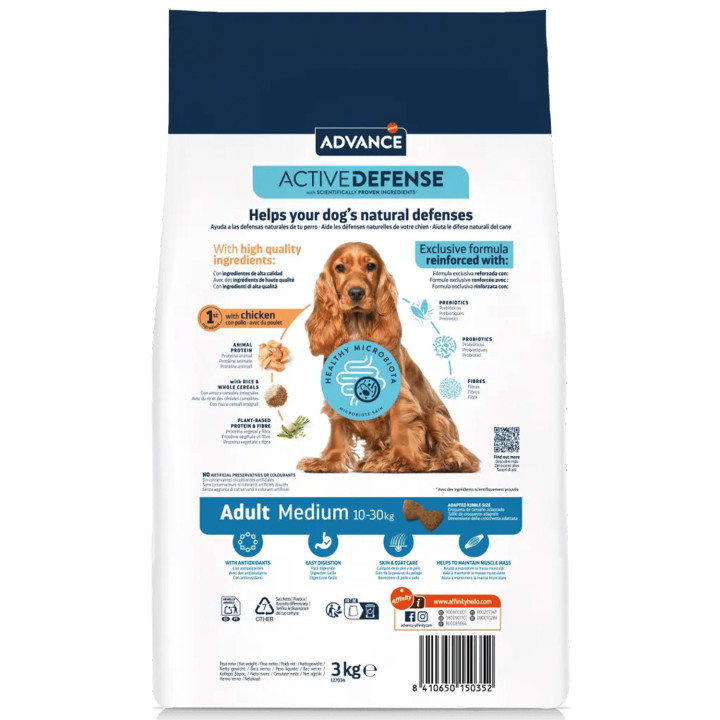 Advance Medium Adult Chicken & Rice Pienso para perros - Kompymascotas