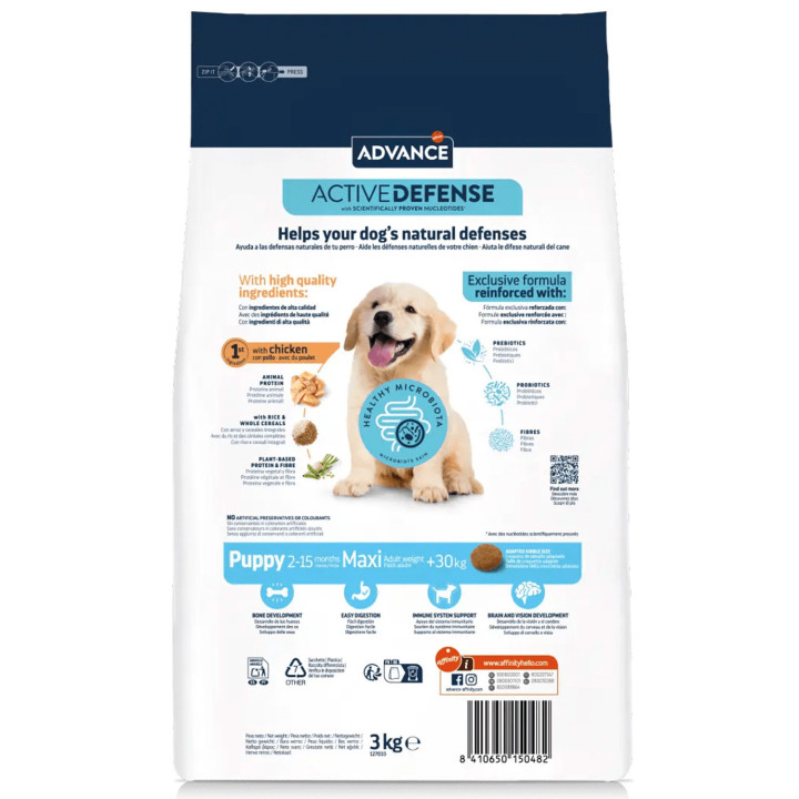 Advance Puppy Maxi Chicken & Rice Pienso para cachorros - Kompymascotas
