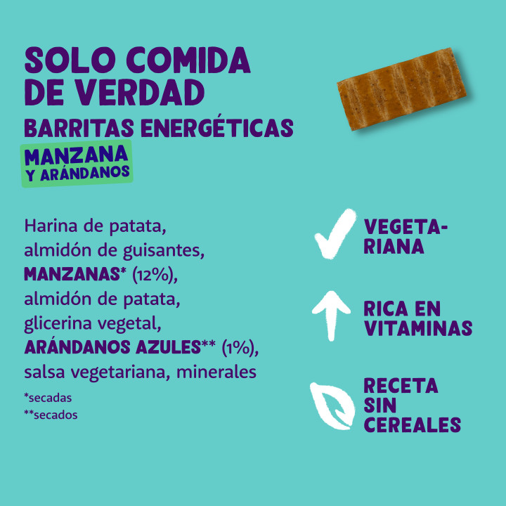 Edgard & Cooper, barrita sin cereales de manzana y arándanos 