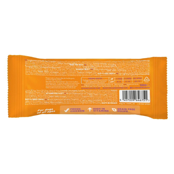 Edgard & Cooper, barrita sin cereales de pollo