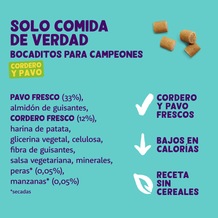 Bocaditos para Campeones de Cordero y Pavo | Premios para perros | 