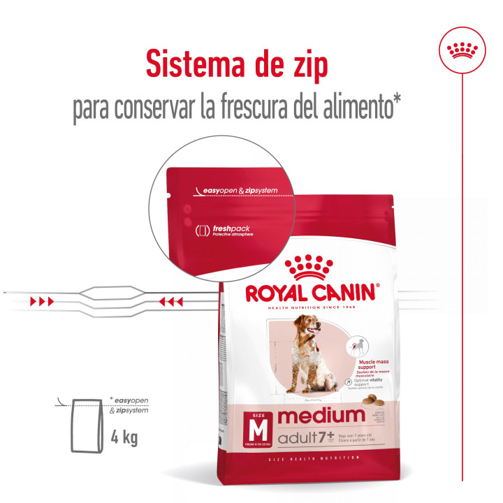 Royal Canin Medium Adult 7+ Pienso para perros - Kompymascotas