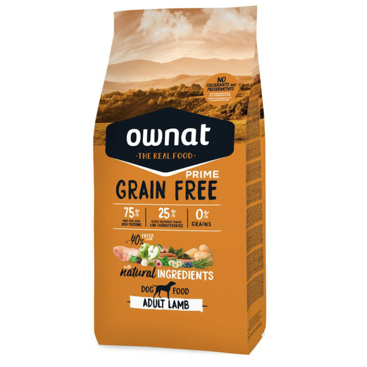 Ownat  grain free prime adult lamb dog-PiensoyMascotas