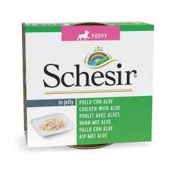 Schesir puppy pollo con aloe lata para perros-PiensoyMascotas