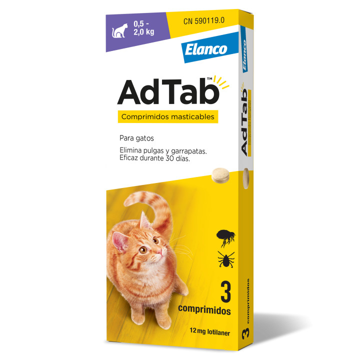 AdTab 3 Comprimidos masticables antiparasitarios para gatos
