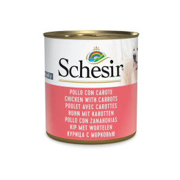 Schesir adult pollo con zanahoria lata para perros-PiensoyMascotas