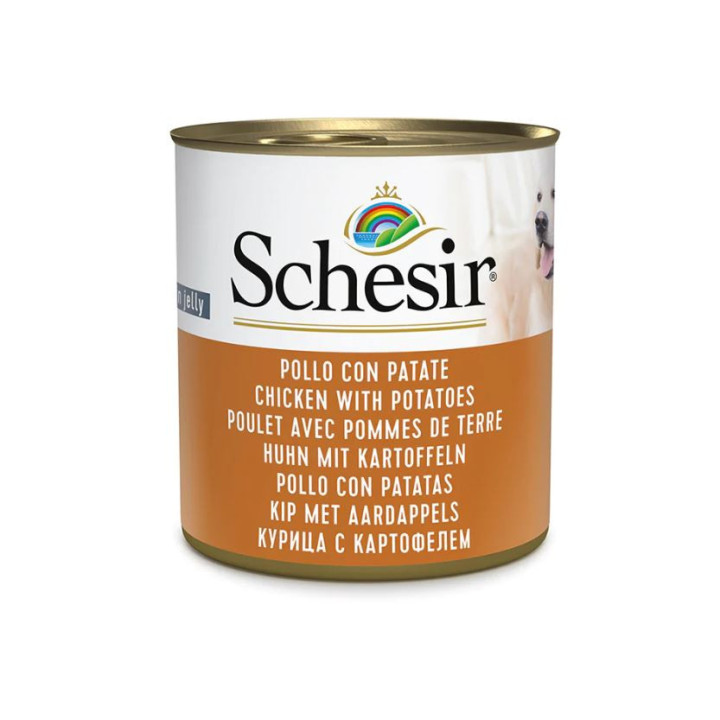 Schesir adult pollo con patatas para perros-PiensoyMascotas