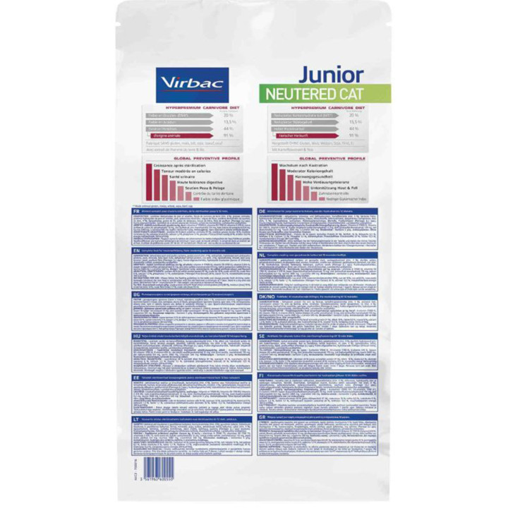 Virbac Veterinary HPM Junior Neutered para gatos